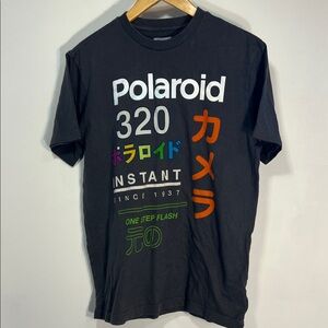 Polaroid Men's Black Multicolor Graphic Tee